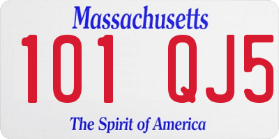 MA license plate 101QJ5