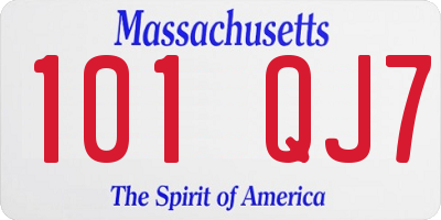 MA license plate 101QJ7