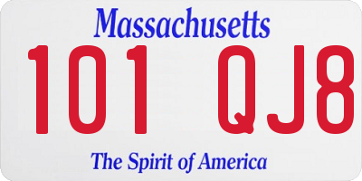 MA license plate 101QJ8