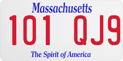 MA license plate 101QJ9