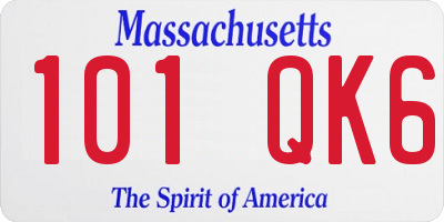 MA license plate 101QK6