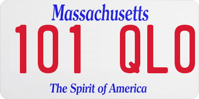 MA license plate 101QL0