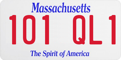 MA license plate 101QL1