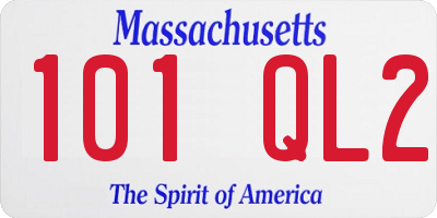 MA license plate 101QL2