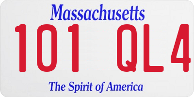 MA license plate 101QL4