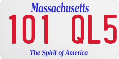 MA license plate 101QL5