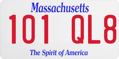 MA license plate 101QL8