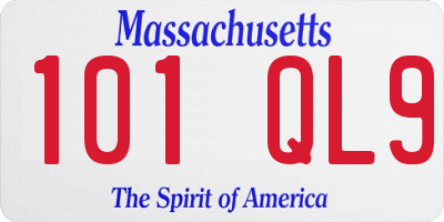 MA license plate 101QL9