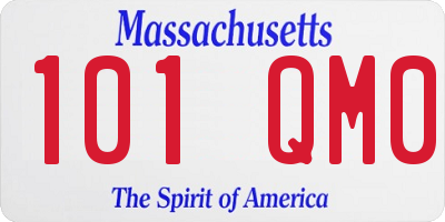 MA license plate 101QM0