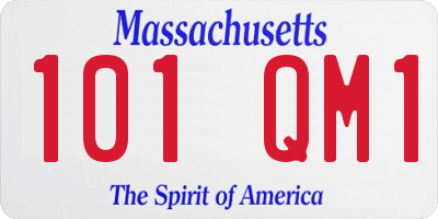 MA license plate 101QM1