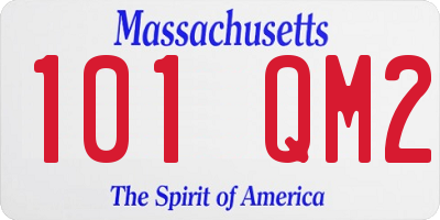 MA license plate 101QM2