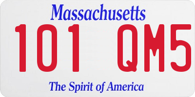 MA license plate 101QM5