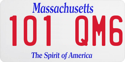 MA license plate 101QM6