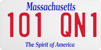 MA license plate 101QN1