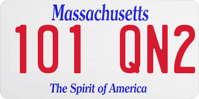 MA license plate 101QN2