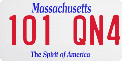 MA license plate 101QN4