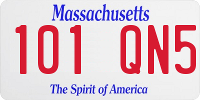 MA license plate 101QN5