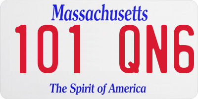 MA license plate 101QN6