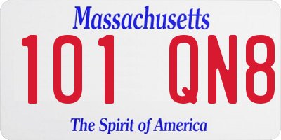 MA license plate 101QN8