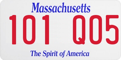 MA license plate 101QO5