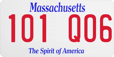 MA license plate 101QO6