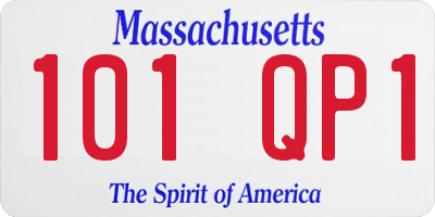 MA license plate 101QP1