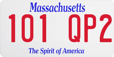 MA license plate 101QP2