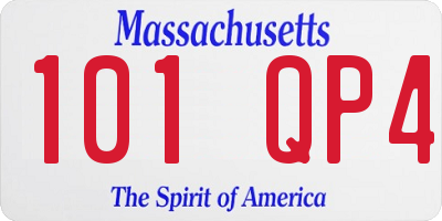 MA license plate 101QP4