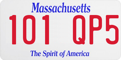 MA license plate 101QP5