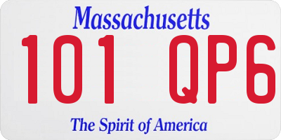 MA license plate 101QP6