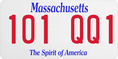 MA license plate 101QQ1