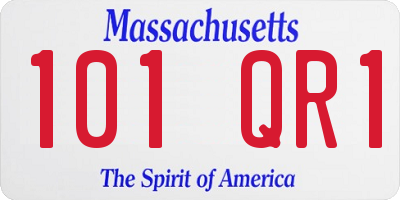 MA license plate 101QR1