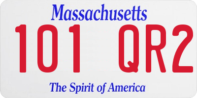 MA license plate 101QR2