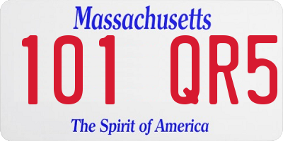 MA license plate 101QR5