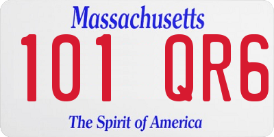 MA license plate 101QR6