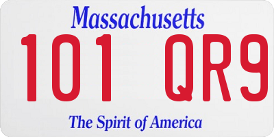 MA license plate 101QR9