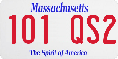 MA license plate 101QS2