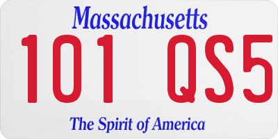 MA license plate 101QS5