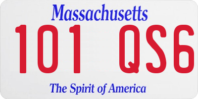 MA license plate 101QS6