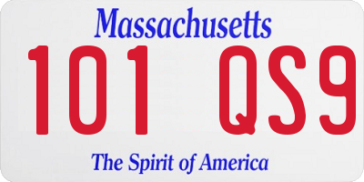 MA license plate 101QS9