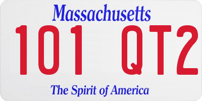 MA license plate 101QT2