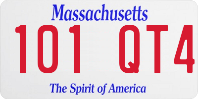 MA license plate 101QT4