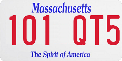 MA license plate 101QT5