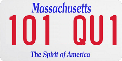 MA license plate 101QU1