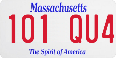 MA license plate 101QU4