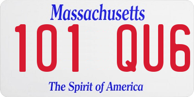 MA license plate 101QU6