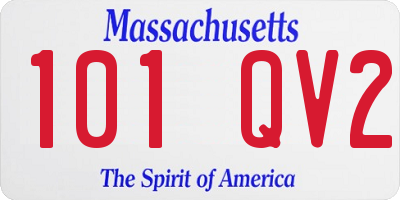 MA license plate 101QV2