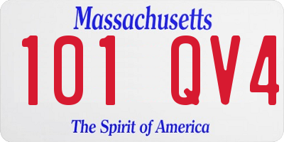 MA license plate 101QV4