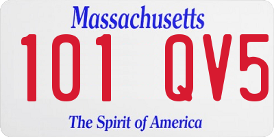 MA license plate 101QV5