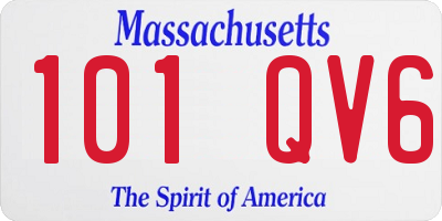 MA license plate 101QV6